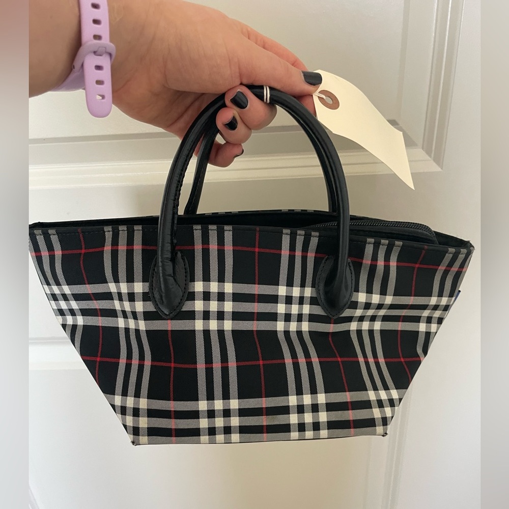 Vintage RARE Blue Label Burberry Bag| Black&Red